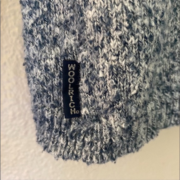 Woolroch Indigo Heather Light blue marled quarter zip Faux fur Collared Sweater - Picture 9 of 13
